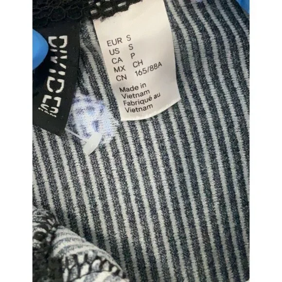 Divided X H&M Black Coquette Ribbed Butterfly Mini Dress Y2K Revive Grunge S - Picture 13 of 14